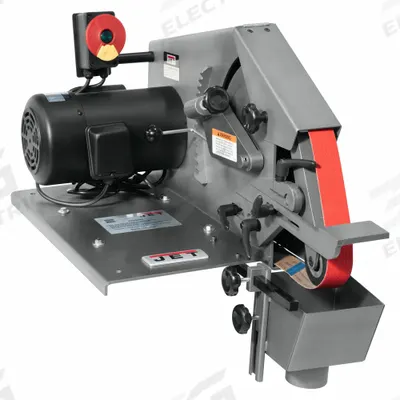 JET Grinder: For Metal/Plastic/Wood, 115 V/230 V, Single-Phase, 1 hp, 2 in Belt Wd - Benchtop Belt Machines