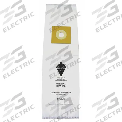 Grainger Vacuum Bag: Hoover, Dry, Cloth, 5-Ply, HEPA, 11C829 - Upright Vacuum Bags