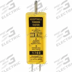 WOODHEAD Receptacle Tension Tester: 4 ozf to 24 ozf, No Display, 1-15P/5-15P/5-20P, 125 V AC (MPN 1760). Key specifications — CAT Safety Rating: Not Rated; NEMA Plug Configuration: 5-20P; Brand: WOODHEAD.
