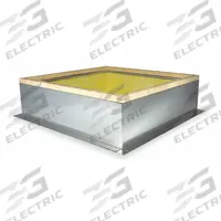 Roof Curb: Fixed Nonventilated Curbs, Square Curb, 52.5 x 52 1/2 in Inside Dim, Mfr Part # 3AZJ7. Key specifications — Curb Outside Width: 55-1/2 in; Finish: Galvanized; For Fan Type: Upblast Fans; For Use With: 57 in Square Base; Standards: UL 705; Manufacturer Part Number: 3AZJ7; Brand: DAYTON; Curb Inside Width: 52-1/2 in.