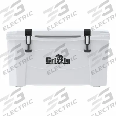 GRIZZLY COOLERS Grizzly Cooler 45qt White: White, 42 Cans - Heavy-Duty Chest Coolers