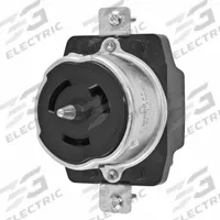 HUBBELL Locking Receptacle: Non-NEMA, Black, 480V AC, 50 A Current Rating, 2 Poles, 3 Wires (MPN CS8469). Key specifications — Brand: HUBBELL.