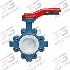 GHIBSON Butterfly Valve: 2 1/2 in Pipe Size, Concentric, 250 psi Max. Pressure (CWP), Lug, PTFE, FKM (MPN 551P-2-1/2). Key specifications — Brand: GHIBSON; Handle Type: Lever; Disc Material: Stainless Steel.