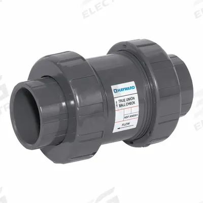 HAYWARD Ball Check Valve: Ball, Inline Valve Body, CPVC, 1 1/4 in Pipe Size, Flange x Flange - CPVC Ball Check Valves