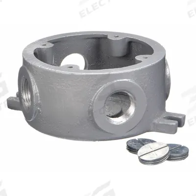 HUBBELL KILLARK Conduit Outlet Body: Aluminum, 1 in Trade Size, X Body, 25 cu in Body Capacity - Round Body - Type Access Fittings
