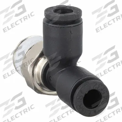 LEGRIS Push-Fit Tee Fitting: 5/32 in OD x 5/32 in OD x 1/8 in Pipe Size, Tube x Tube x MNPT - Nylon & Nickel-Plated Brass Tube Fittings