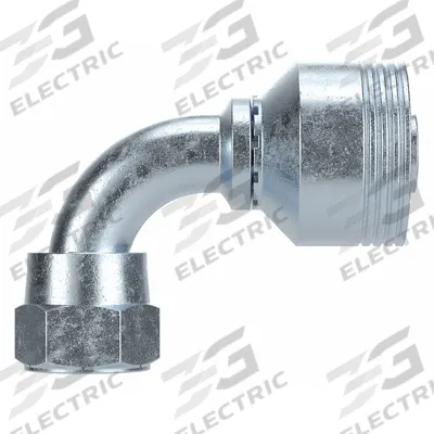 PARKER Hydraulic Crimp Fitting: Steel x Steel, 90° Elbow, -20 For Hose Dash Size - Parker Crimp Hydraulic Hose Fittings with Metric Connection
