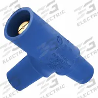 Tapping Tee: Female-Male-Female, Blue, 600V AC, 400 A, Series 16 (MPN 16A22-UB). Key specifications — Brand: LEVITON; Gender Configuration: Female-Male-Female.