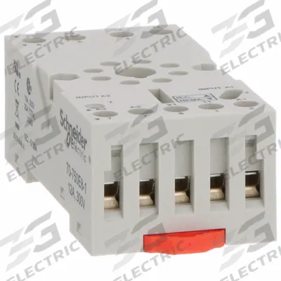 SCHNEIDER Relay Socket: 12 A Rating, DIN-Rail Socket Mounting, 8 Pins, A Socket, Std - DIN-Rail Mounted Sockets