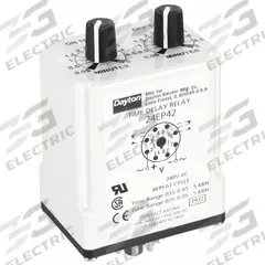 DAYTON Single Function Time Delay Relay: Socket Mounted, 240V AC, 10 A, 8 Pins/Terminals (MPN 24EP42). Key specifications — Brand: DAYTON.