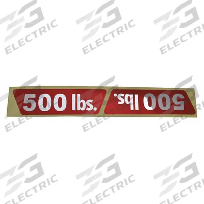 DAYTON Capacity Label: For 4GU71/4GU72, Fits Dayton Brand - GGS Material Handling Parts