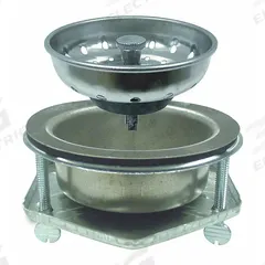 KISSLER Strainer: Stainless Steel, Chrome, 3 in Overall Ht, 3 in Overall Dia, Gasket (MPN 59-2030). Key specifications — Product Type: Sink Drain; Brand: KISSLER; Finish: Chrome; Material: Stainless Steel; Includes: EZ on Drain Kit.