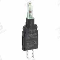 SCHNEIDER ELECTRIC Lamp Module: 14 mm Size, Red, LED, 120 V AC Rating, No Transformer (MPN ZB6EG4B). Key specifications — Compatible Operator: Push Button; Compatible with Series: XB6; Terminal Connection Type: Slip On; Brand: SCHNEIDER; Manufacturer Part Number: ZB6EG4B; Includes Bulb: Bulb Included.