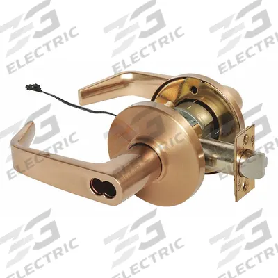 STANLEY SECURITY SOLUTIONS Door Lockset: Storeroom Lever Locksets, Bronze, ADA Compliant - Electric Lever Locksets