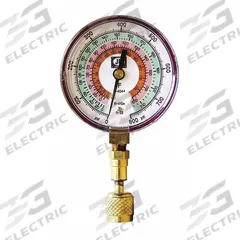 JB INDUSTRIES High Side Gauge: High Side Gauge, 0 psi to 800 psi, Non-Liquid Filled, 3 1/8 in Dia (MPN QC-G825). Key specifications — Brand: JB INDUSTRIES; Accuracy: ± 1%; Color: Red; Calibration Certificate Type: Not Certified; For Refrigerant Type: R-410A.