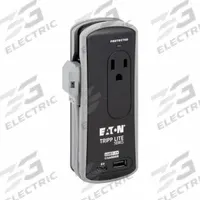 EATON TRIPP LITE Outlet Strip: 2 Outlets, 1 1/2 ft Cord Lg, 306 J Rated Energy, 13 A Current, Black (MPN TRAVELER3USBC). Key specifications — Brand: EATON TRIPP LITE; Mounting Style: Keyhole.