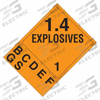 LABELMASTER Explosives Placard: 1.4 Explosives, 10 3/4 in x 10 3/4 in, 10 3/4 in Label Ht - Class 1: Explosives