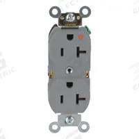 LEVITON Receptacle: Duplex, 5-20, Gray, 125V AC, 20 A, 2 Pole / 3 Wire (MPN 5362-IGG)