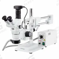 GLOBE SCIENTIFIC Microscope: Stereo, Trinocular, 2X to 225X, 100 mm, 225X, Halogen (MPN A-ZM-4TW3-FOR-20MBI3). Key specifications — attr1026048: GLOBE SCIENTIFIC; attr1026068: 225X; attr1026078: 2X to 225X; attr1026095: 100 mm.