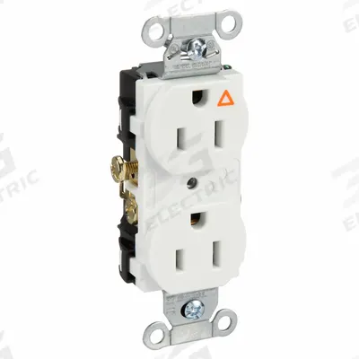 HUBBELL Receptacle: Duplex, 5-15, White, 125V AC, 15 A, 2 Pole / 3 Wire (MPN IG15CRWHI) - General Purpose Receptacles