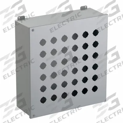 HAMMOND Push Button Enclosure: 30mm, 36 Holes, Carbon Steel - Enclosures for 30mm Operators