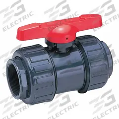 ASAHI Manual Two-Way Ball Valve: 2 1/2 in, CPVC, Straight, 150 psi Max. Pressure (CWP), One-Piece (MPN 1615025). Key specifications — Brand: ASAHI; Handle: Tee.