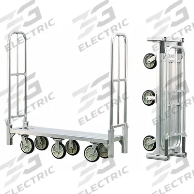 NEW AGE INDUSTRIAL Platform Truck: 1,200 lb, 59 in L x 18 in W x 9 1/8 in H Deck - Aluminum-Deck Platform Trucks with Tall Folding Handles