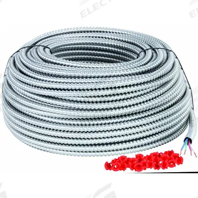 SOUTHWIRE Metal Clad Armored Cable: 12 AWG, 3 Conductors, Copper, 250 ft, Aluminum - Standard Metal-Clad Cables