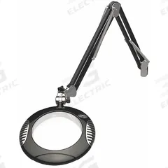 O.C. WHITE Round Magnifier Light: LED, 2x, 4 Diopter, 1,500 lm Max Brightness, 43 in Arm Reach (MPN 62400-4-B). Key specifications — Arm Material: Aluminum; Brand: O.C. WHITE; Magnification: 2x; ESD Safe: Yes; Lens Material: Glass; Lighting Technology: LED; Operating Voltage: 100 to 240V AC; Includes Ultraviolet Light: No.