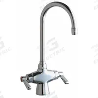 CHICAGO FAUCETS Gooseneck Bar Faucet: 50, Single-Post, Deck, Cast Brass, 1.5 gpm Flow Rate (MPN 50-E35-XKABCP). Key specifications — Brand: CHICAGO FAUCETS.