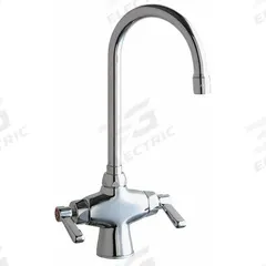 CHICAGO FAUCETS Gooseneck Bar Faucet: 50, Single-Post, Deck, Cast Brass, 1.5 gpm Flow Rate (MPN 50-E35-XKABCP). Key specifications — Brand: CHICAGO FAUCETS.