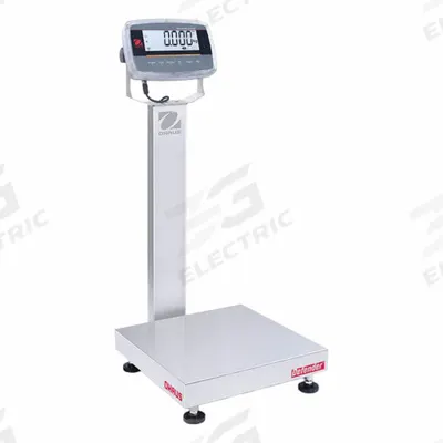 OHAUS Industrial Bench Scale: 18 in x 18 in, IP68/IP69K, Column-Mounted - Bench Scales with Column-Mounted Indicator