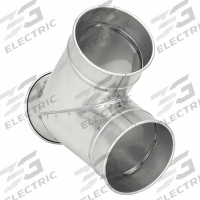NORDFAB 8"dia 15 1/2"L 60° SS Wye Branch: Stainless Steel, For 8 in Duct Dia - Branches