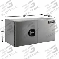BUYERS PRODUCTS Underbody: Underbody Truck Box, Double Barn Doors Door, 24 in Overall Dp, Silver (MPN 1705433). Key specifications — Color: Silver; Brand: BUYERS PRODUCTS; Lock Type: Keyed.