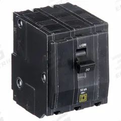 SQUARE D Miniature Circuit Breaker: 30 A, 120/240V AC, Three Phase, 10kA at 120/240V AC, 3 Poles (MPN QO330). Key specifications — Phase: Three; Amps: 30 A; AC Voltage Rating: 120/240V AC; Max. AIR Rating: 10kA at 120/240V AC; For Use With: QO Load Centers and NQ Panelboards; Brand: SQUARE D.