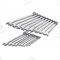 SK PROFESSIONAL TOOLS Combination Wrench Set: Alloy Steel, Chrome, 19 Tools, 15° Head Offset Angle (MPN 86037). Key specifications — attr309520: Chrome; attr309519: Alloy Steel; attr324929: SK PROFESSIONAL TOOLS; attr309512: Tool Roll; attr309522: No; attr309533: Yes.