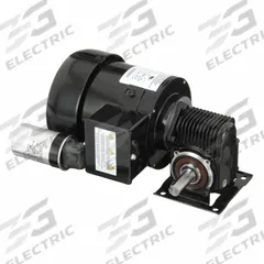 DAYTON AC Gearmotor: Right Angle, Single Output Shaft, PSC, TEFC, 55 RPM, 130 in-lb Max Torque, 30:1 (MPN 3XA90). Key specifications — Inverter Rated: No; Brand: DAYTON; Full Load Current: 2.35/1.25 A.