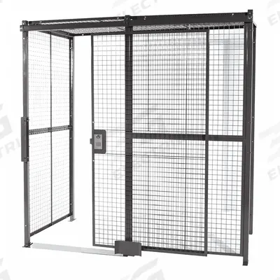 WIRECRAFTERS Partition Cage: 10 ft W x 10 ft D 10 ft H, Gray, 4 Sides - WireCrafters Welded-Wire