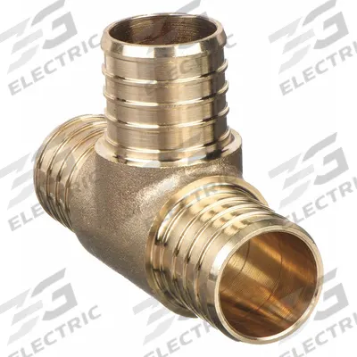 ZURN Barbed Tee: 2 in ID x 2 in ID x 2 in ID Size, Barbed x Barbed x Barbed - Crimp-On Brass Barbed Tube Fittings