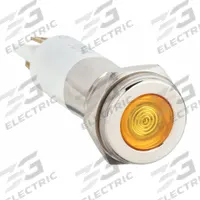 APPROVED VENDOR Flush Panel Light: 10 mm Panel Mounting Hole Dia, LED, Yellow, Flush Head, H10 (MPN 24M099). Key specifications — Brand: APPROVED VENDOR; Electrical Connection: 0.11 Male Quick Disconnect.