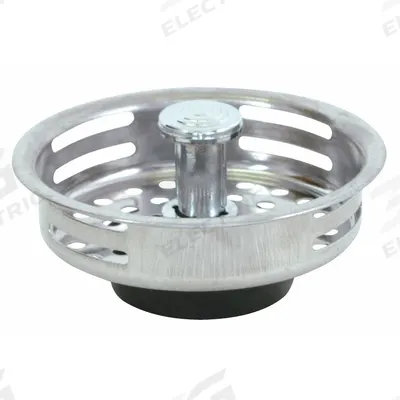 APPROVED VENDOR Strainer: 3 3/8 in Overall Dia, Stainless Steel, Chrome, Silver - Strainers for Sink Drains