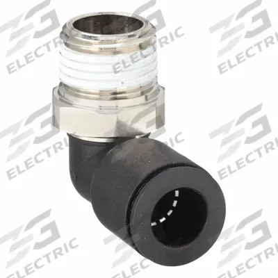 LEGRIS Push-Fit Elbow Fitting: 1/2 in OD x 1/2 in Pipe Size, Push-to-Connect x MNPT - Nylon & Nickel-Plated Brass Tube Fittings