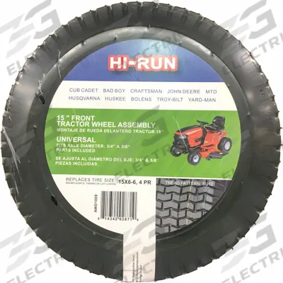 HI-RUN Tires and Wheels: 15X6.00-6 Tire Size, Lawn Mower Tire, SU12 - Lawn Mower Tires