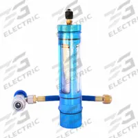 AIRSEPT Large Refrigerant Oil Injector: A/C Oil and Dye Injector, Automotive A/C, R-134A A/C System (MPN 90021). Key specifications — Brand: AIRSEPT; Application: Automotive A/C; For Use With: R-134A A/C System; Size: 2-1/2 in x 12 in x 3 in; Includes: Hose; Tool Type: A/C Oil and Dye Injector; Vehicle Make: Universal; Vehicle Model: Universal.