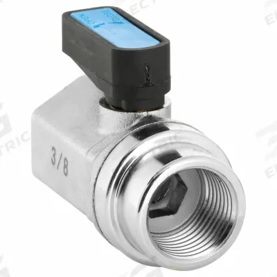APPROVED VENDOR Manual Two-Way Ball Valve: 3/8 in, Nickel-Plated Brass, Straight, FNPT x FNPT - Mini Brass Ball Valves