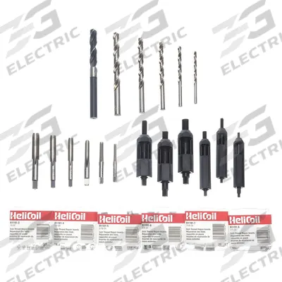 HELI-COIL Thread Repair Kit: 6 Inserts, 60 Pieces, 3 # of Sizes, Tanged Tang Style - Helical Insert Assortments