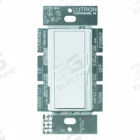 LUTRON Lighting Dimmer: 1-Pole, 120V AC, 300W (ELV), 300W (ELV), Neutral Required, White, Diva, Diva (MPN DVELV-300P-WH). Key specifications — Brand: LUTRON; Sub-brand: Diva; Load Rating @ 120V AC: 300W (ELV); Neutral Required: Yes; Operating Voltage: 120V AC; Series: Diva.