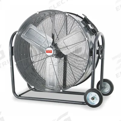 Dayton Portable Fan: 30 in Blade Dia, 120V AC, Mobile, 1/3 hp, Direct Drive - Standard Industrial Floor Fans