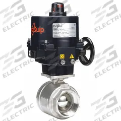 DYNAQUIP CONTROLS Electrically Actuated Two-Way Ball Valve: 3 in, Stainless Steel, 115V AC (MPN E2S2AAJE02). Key specifications — Included Mounting: ISO 5211 Actuator Mounting Pad; Brand: DYNAQUIP CONTROLS; Actuator Features: Auxiliary Limit Switch.