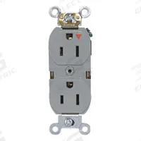 LEVITON Receptacle: Duplex, 5-15, Gray, 125V AC, 15 A, 2 Pole / 3 Wire (MPN 5262-IGG)